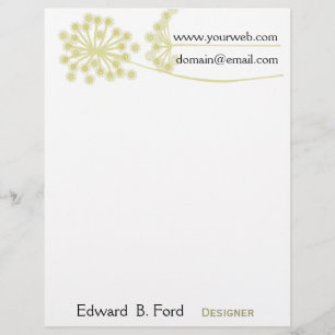 Personally Yours! The Vintage Flower Flowers Personalized Letterhead