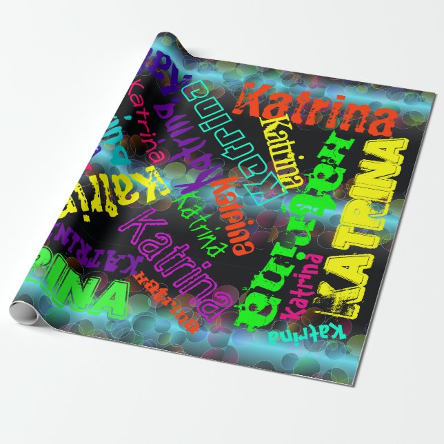 Personaluzed Name Wrapping Paoer Paper (Unrolled)