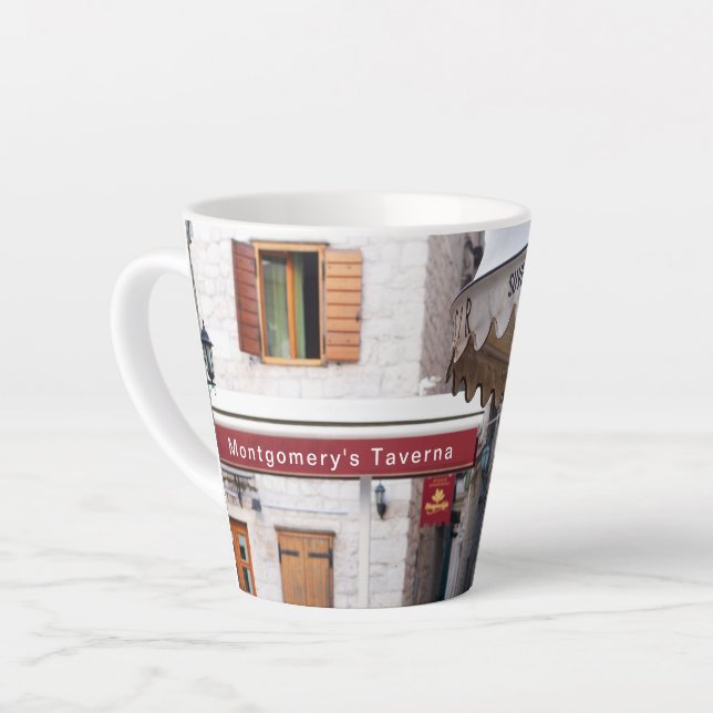 Personalyzed Mediterranean Scene Latte Mug (Left Angle)
