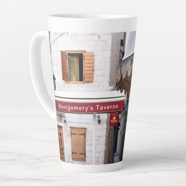 Personalyzed Mediterranean Scene Latte Mug (Left Angle)