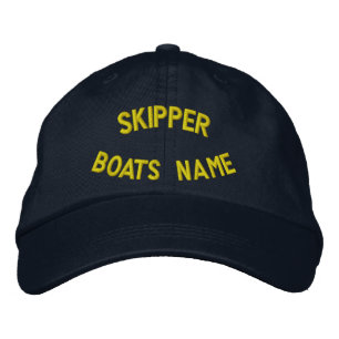 Personalzed Skipper with your boats name Embroidered Hat