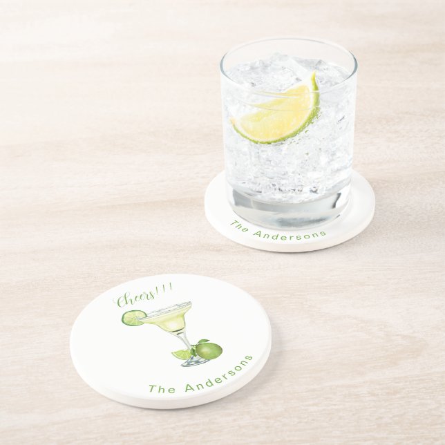 Personalzied Name Margarita Cheers II Coaster (Side)