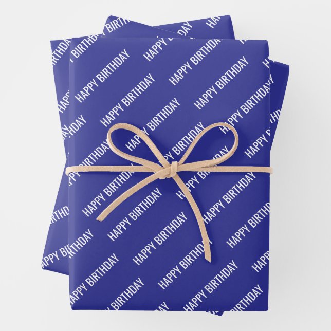 PERSONALZIED NAME STYLISH MODERN HAPPY BIRTHDAY  WRAPPING PAPER SHEET (In situ)