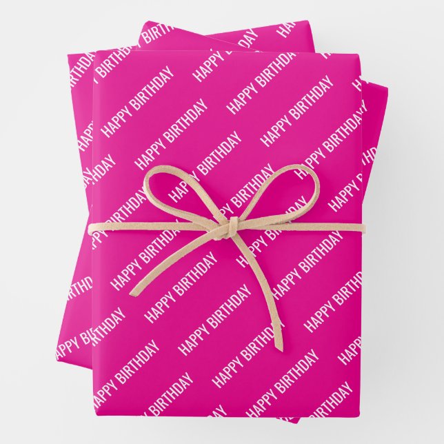 PERSONALZIED NAME STYLISH MODERN HAPPY BIRTHDAY  WRAPPING PAPER SHEET (In situ)