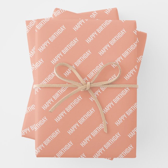 PERSONALZIED NAME STYLISH MODERN HAPPY BIRTHDAY  WRAPPING PAPER SHEET (In situ)