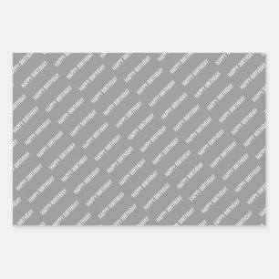 PERSONALZIED NAME STYLISH MODERN HAPPY BIRTHDAY WRAPPING PAPER SHEET