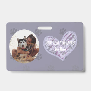 Personalzied Therapy Pet ID with Photo and Name Badge