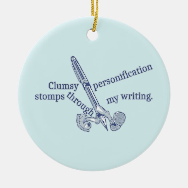 Personification Funny Creative Writing Ceramic Tree Decoration (Front)