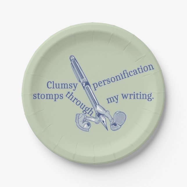 Personification Funny Creative Writing Paper Plate (Front)