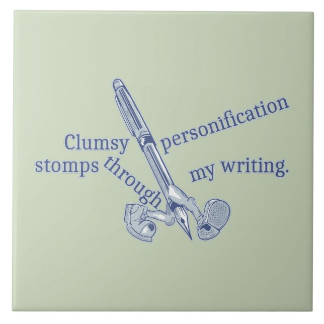 Personification Funny Creative Writing Tile (Front)
