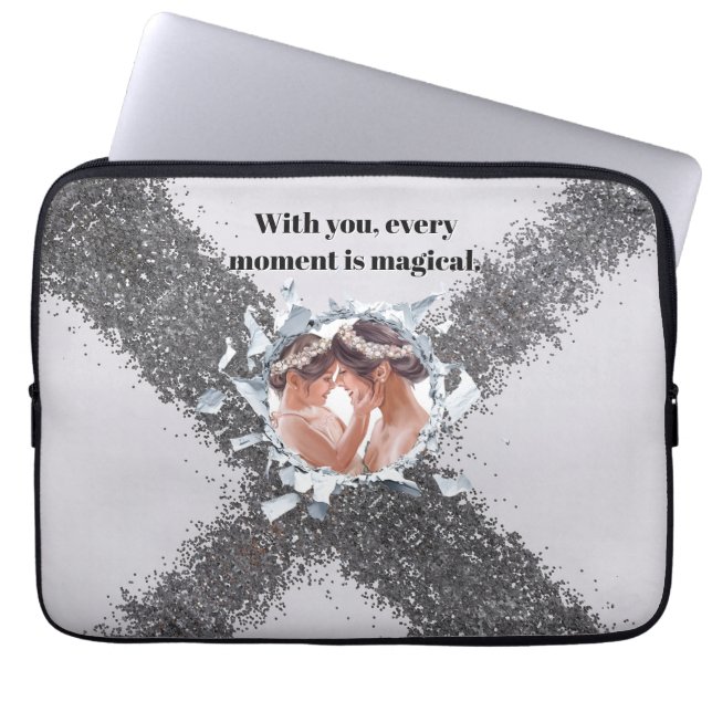 PERSONILIZE TEXT AND PICTURE  LAPTOP SLEEVE (Front)