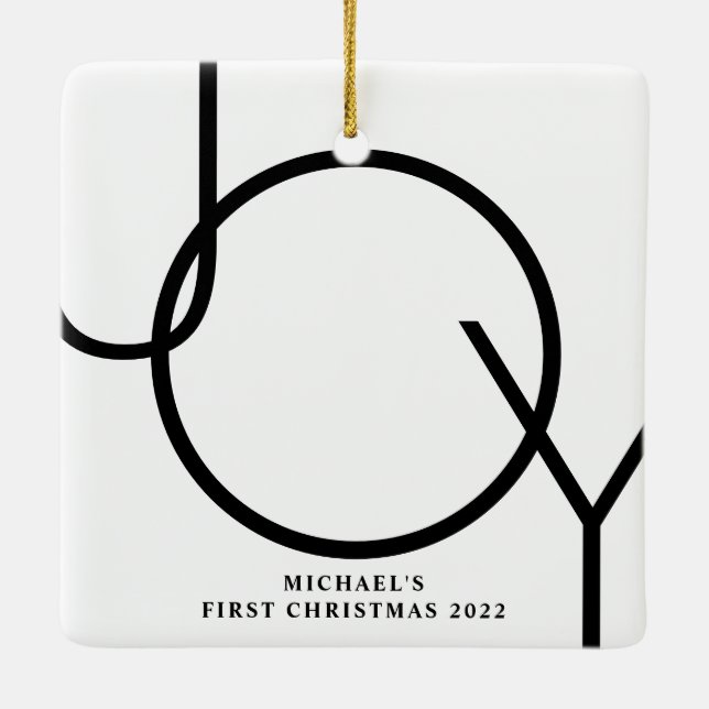 Personilized Baby's First Christmas Photo  Ceramic Ornament (Back)