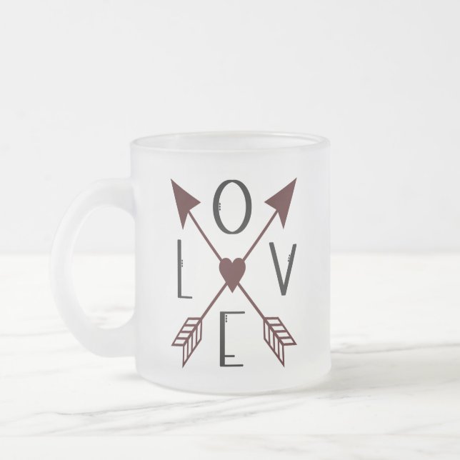 Personised Love with Arrows Frosted Mug (Left)
