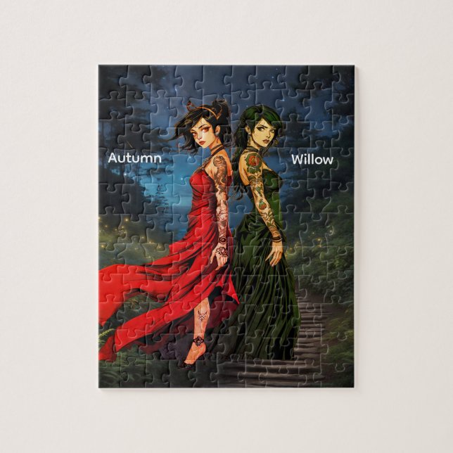 Personized Anime Tattooed Girls   Jigsaw Puzzle (Vertical)