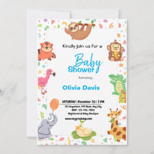Personlaized Safari Baby Shower Invitation