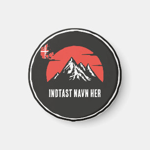 Personligt bynavn Danmark rundt design Magnet