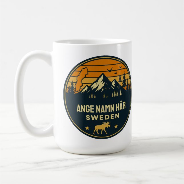 Personligt ortnamn Sverige runt design Coffee Mug (Left)
