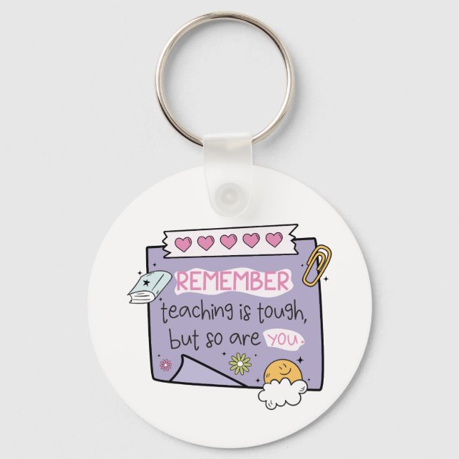Personlised Teacher Keyring – Teaching Is Tough... (Front)