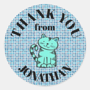 Personlised Thank you Stickers - Shades of Blue