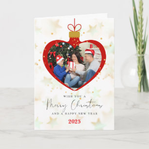 Personlized Photo and text Merry christmas & Happy Card