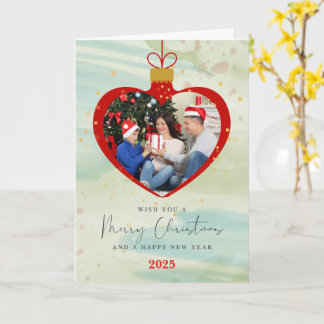 Personlized Photo and text Merry christmas & Happy Card