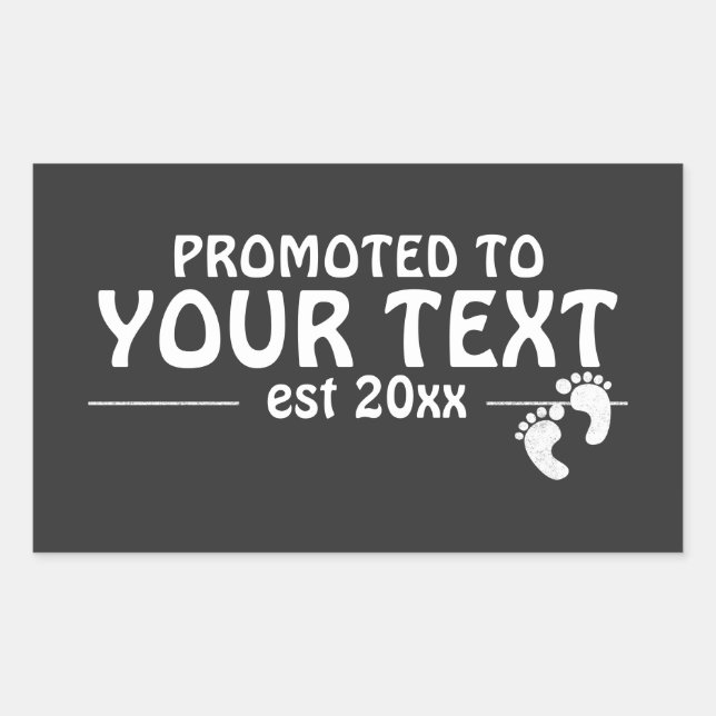 Personlized Promoted to daddy mummy grandpa family Rectangular Sticker (Front)