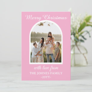 Personlized Purple Merry Christmas Photo Holiday Card