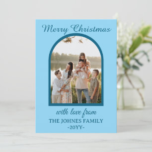 Personlized Purple Merry Christmas Photo Holiday Card