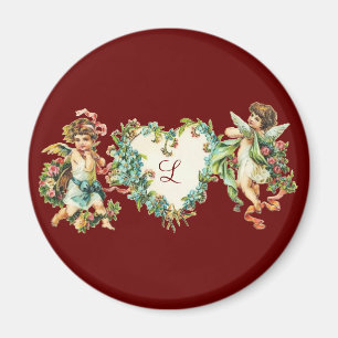 Personlized Vintage Valentine Cherubs Magnet