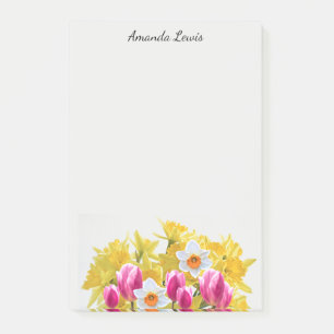 Personlized Yellow Daffodil Flower Notes