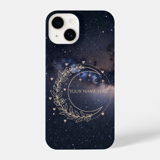 Personnalisé Lune Mystique et Ciel Étoilé  iPhone Case (Back)