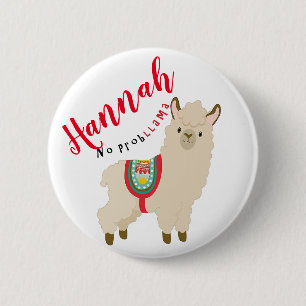 Personnalised No ProbLlama 6 Cm Round Badge