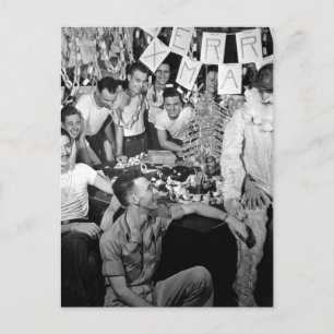 Personnel of USS LEXINGTON celebrate_War Image Postcard