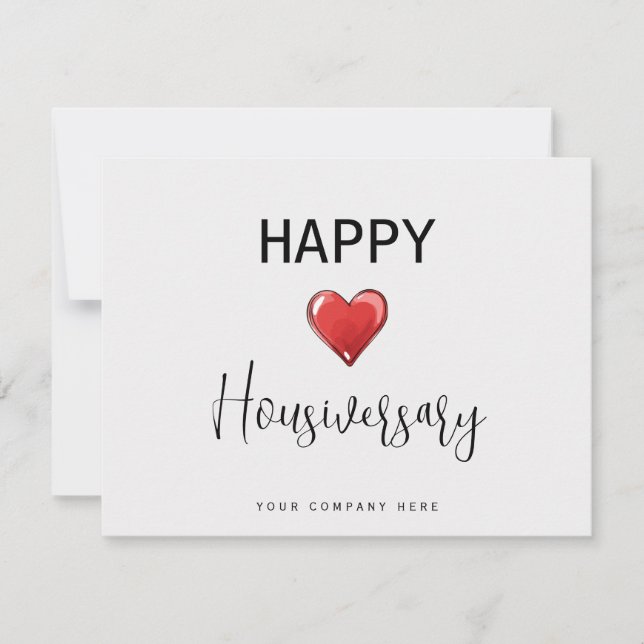 Persononalized Happy Housiversary Heart Realty  Card (Front)