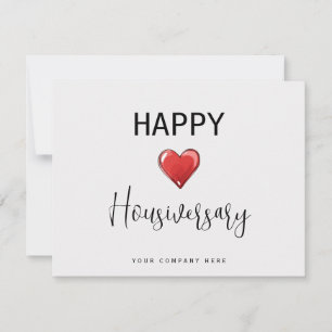 Persononalized Happy Housiversary Heart Realty  Card