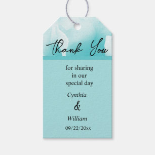 Personsalized Abstract Blue & White Florals Gift Tags