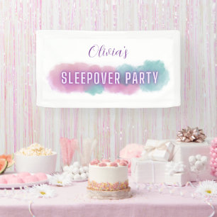 Personzalised 'Sleepover Party' Pastel colours Banner