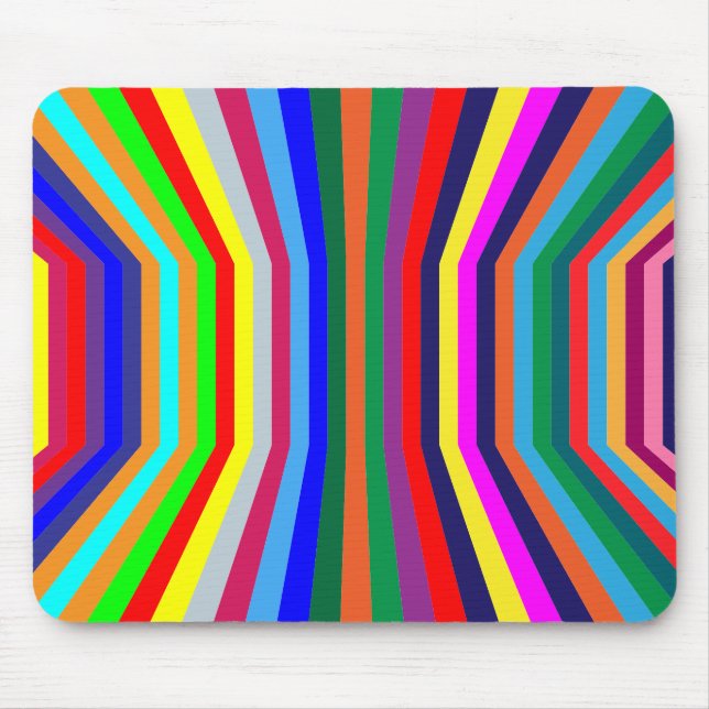 Perspective Colourful Vertical Stripes Mouse Mat (Front)