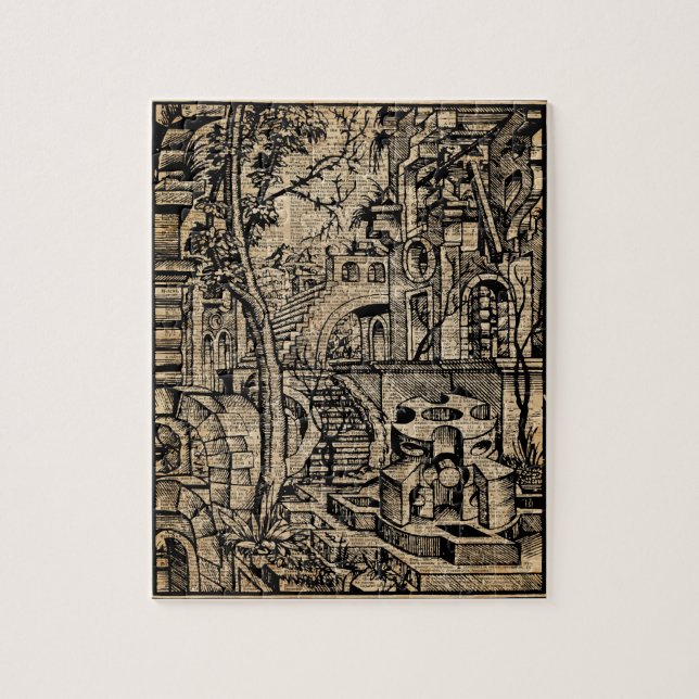 Perspective Illusion Greek Stret Dictionary Art Jigsaw Puzzle (Vertical)