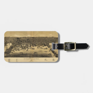Perspective Map of Duluth Minnesota (1887) Luggage Tag