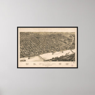 Perspective Map of Little Rock, Arkansas (1887) Canvas Print