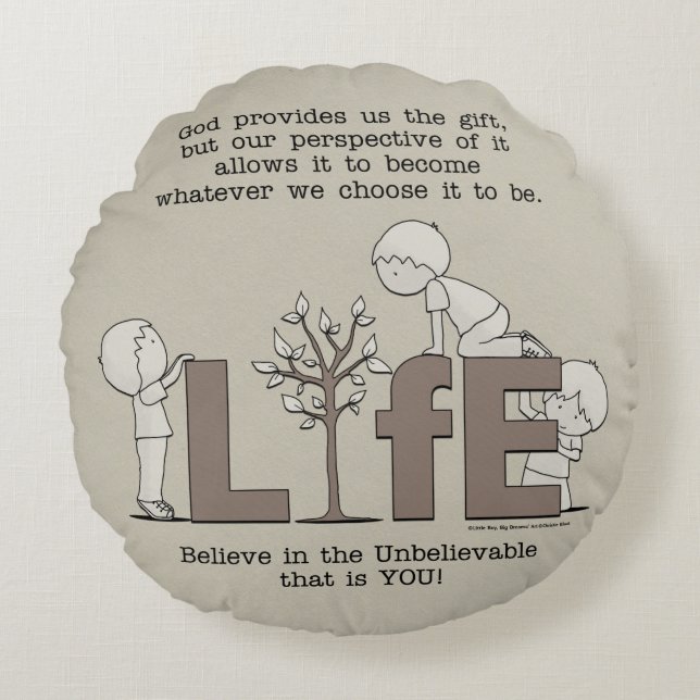 Perspective of Life Round Cushion (Front)