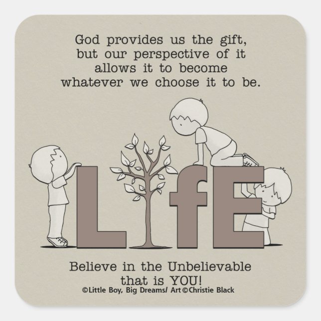 Perspective of Life Square Sticker (Front)