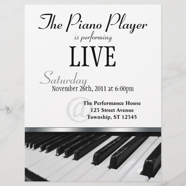 Perspective Piano Keys Performance Announcement Flyer (Front)