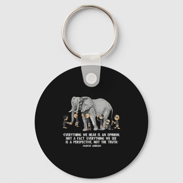 Perspective Quote Marcus Aurelius Elephant Illustr Key Ring (Front)