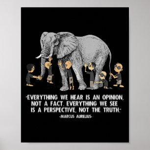 Perspective Quote Marcus Aurelius Elephant Illustr Poster