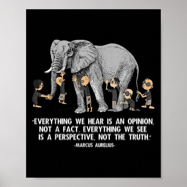 Perspective Quote Marcus Aurelius Elephant Illustr Poster (Front)
