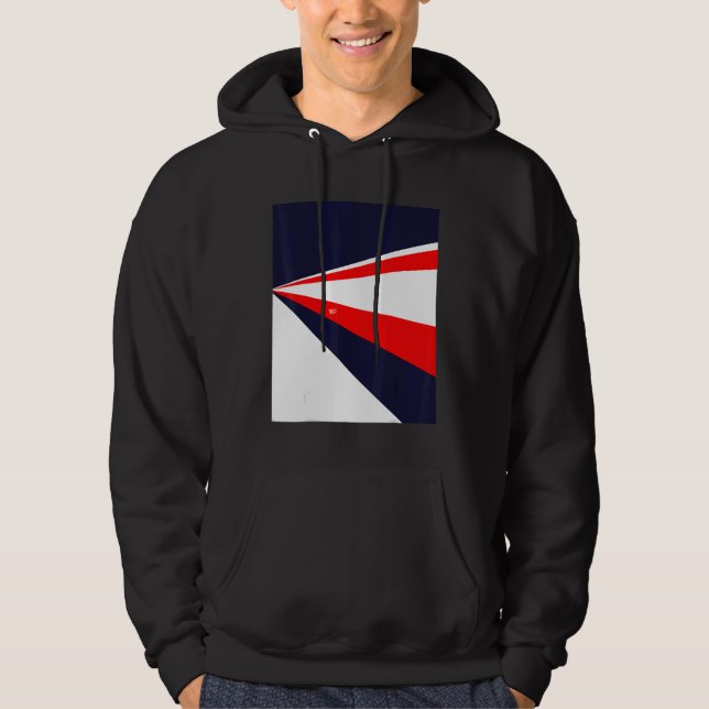 Perspective retro design red white blue hoodie (Front)