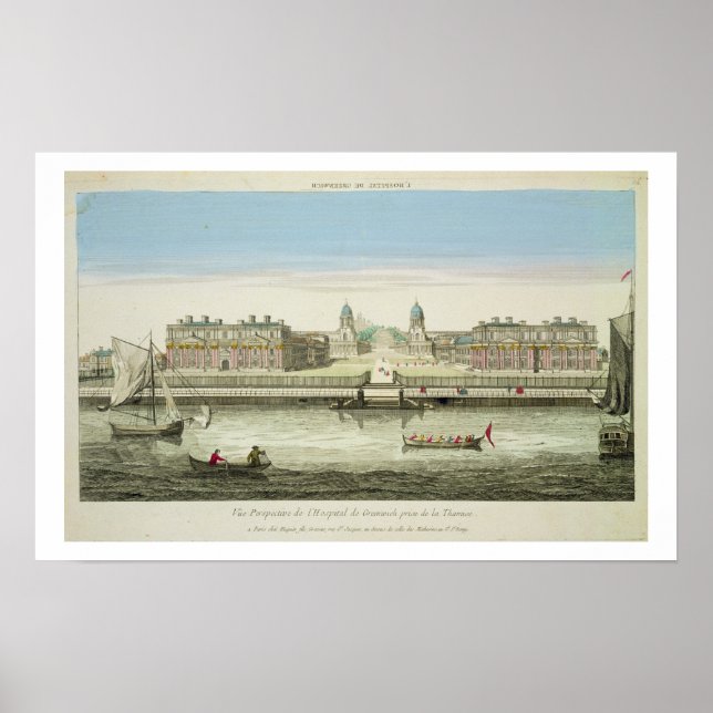 Perspective View of Greenwich Hospital on the Tham Poster (Front)