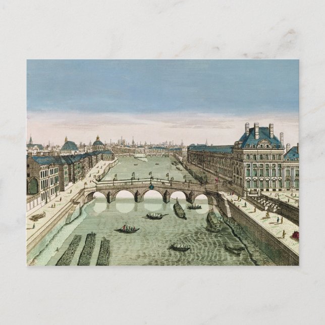 Perspective View of Paris from the Pont Royal Postcard (Front)